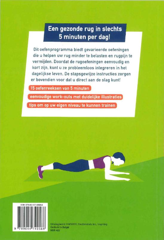 Achterkant van 5 minuten work-outs voor een sterke rug