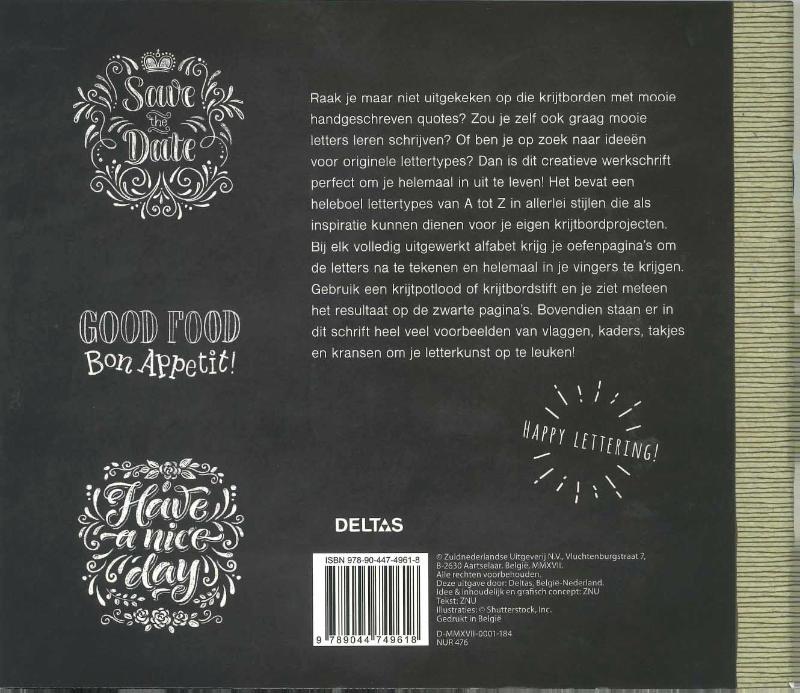 Achterkant van Chalklettering