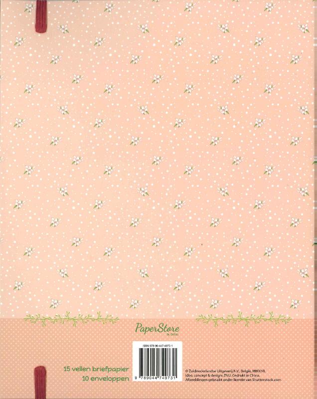Achterkant van Briefpapier Meisje met bril