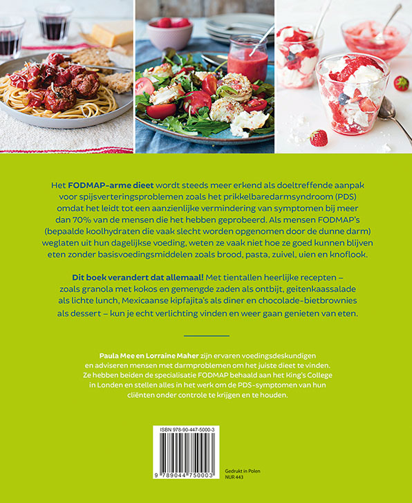 Achterkant van Fodmap-arm koken