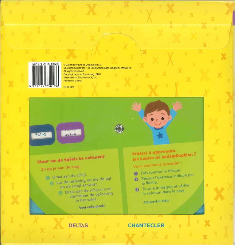 Achterkant van Leerrijke oefenschijf - De tafels van vermenigvuldiging (7-8 j.) / Disque d'apprentissage - Les tables de multiplication (7-8 a.)