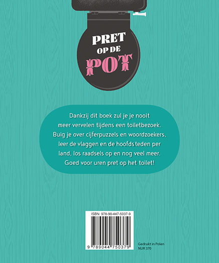 Achterkant van Pret op de pot