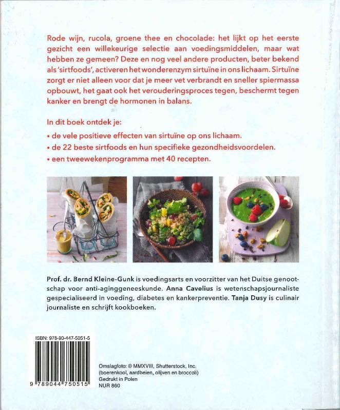 Achterkant van Gezond en slank met sirtfood