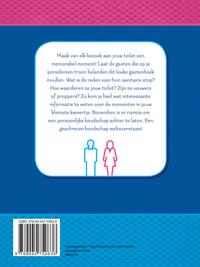 Achterkant van Gastenboek voor op het toilet