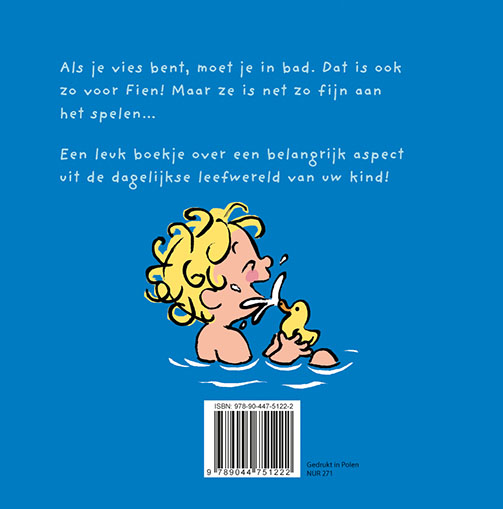 Achterkant van Fien gaat in bad