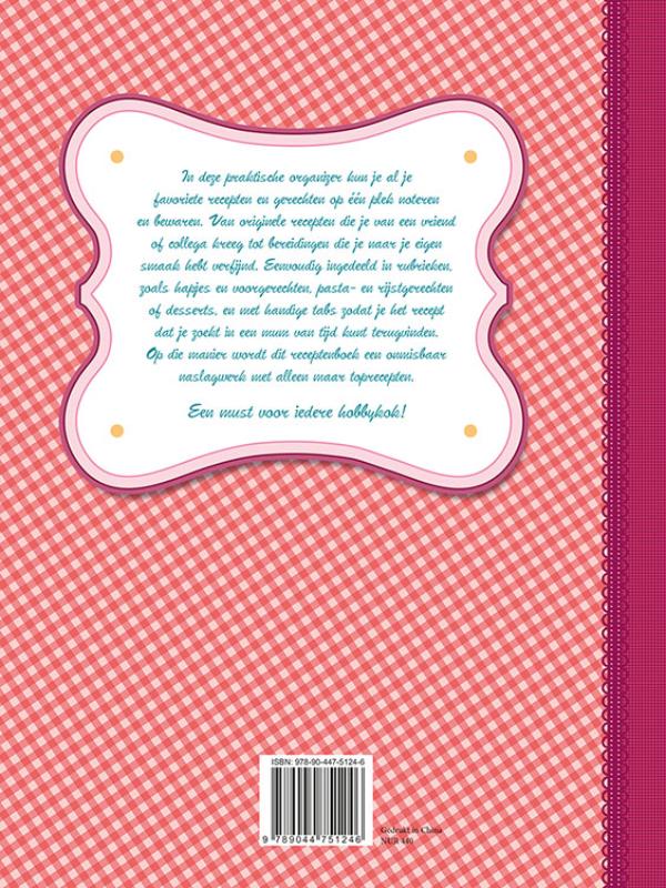 Achterkant van Mijn receptenboek (rood)