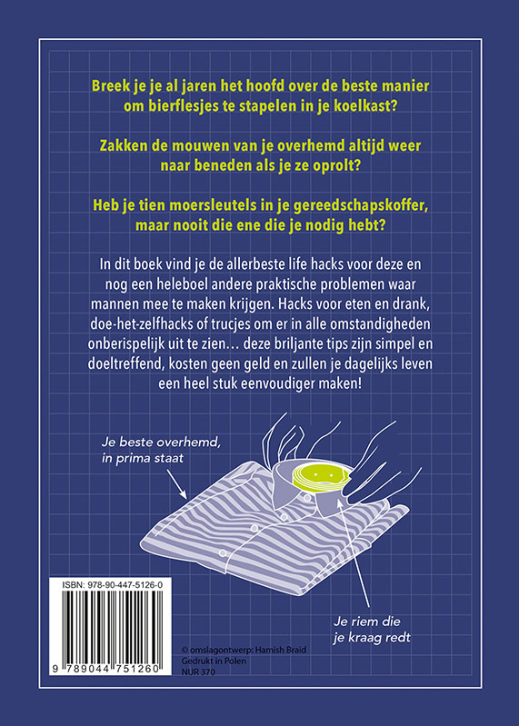 Achterkant van De coolste lifehacks voor mannen