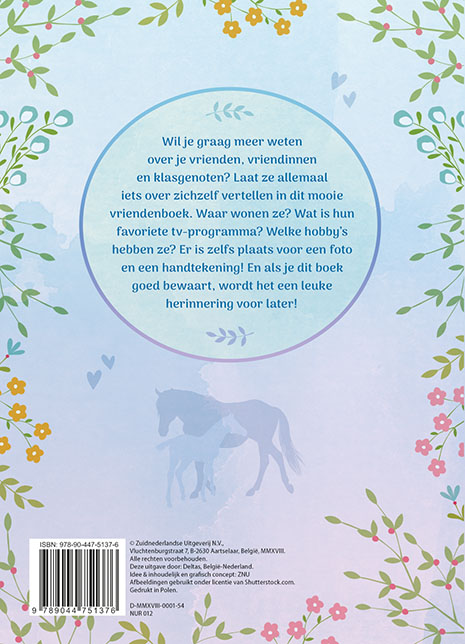 Achterkant van Ik hou van paarden vriendenboek