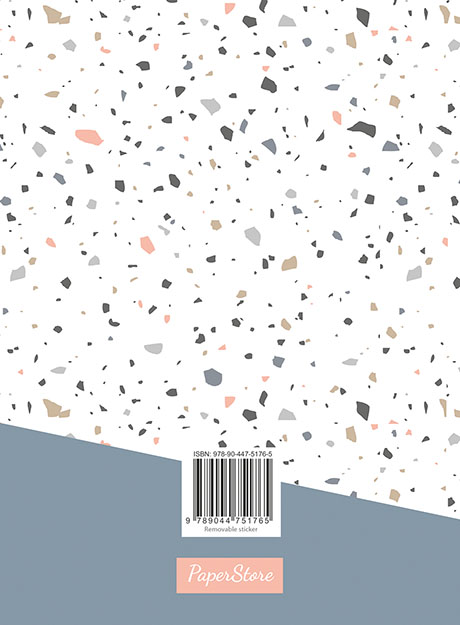 Achterkant van Terrazzo schrift (lijnen) / Terrazzo cahier (ligné)
