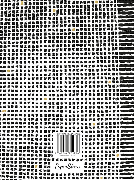 Achterkant van Zwart-wit-goud schrift (ruiten) / Noir-blanc-or cahier (quadrillé)