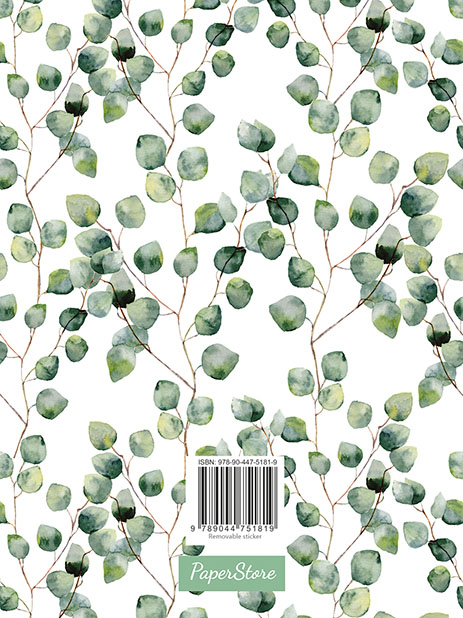 Achterkant van Leaves schrift (ruiten) / Leaves cahier (quadrillé)