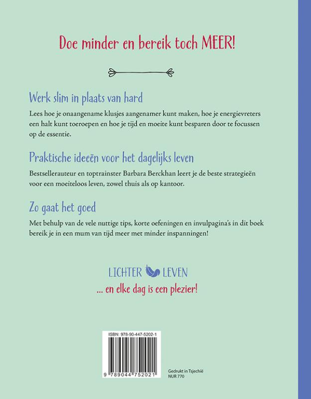 Achterkant van Minder doen, meer bereiken