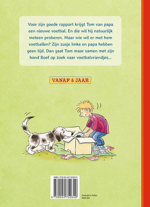 Achterkant van Dol op lezen! Een nieuwe bal voor Tom