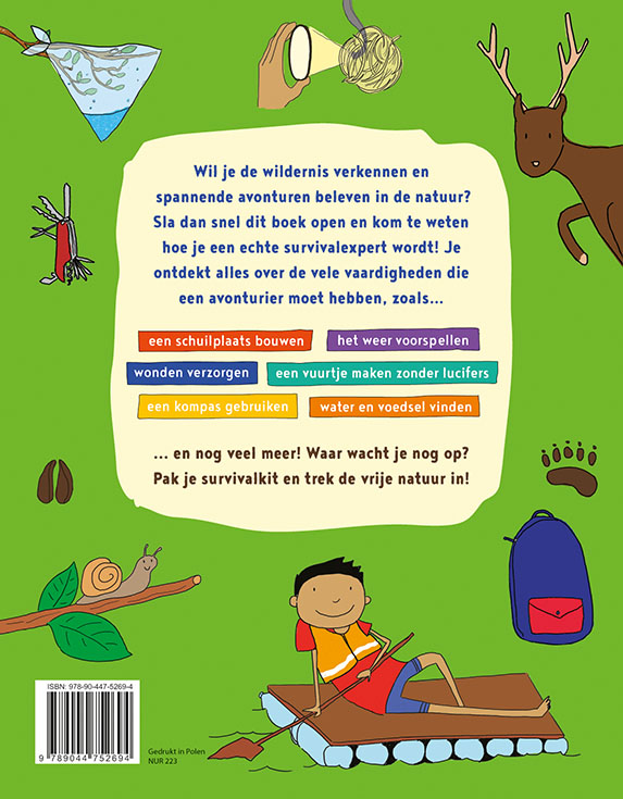 Achterkant van Het grote natuur survivalboek voor kinderen