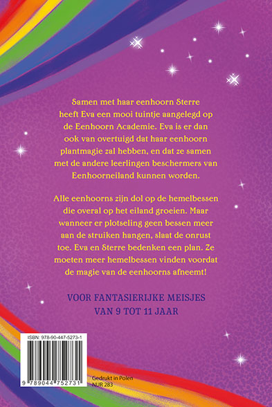Achterkant van De Magische Eenhoorn Academie - Eva en Sterre