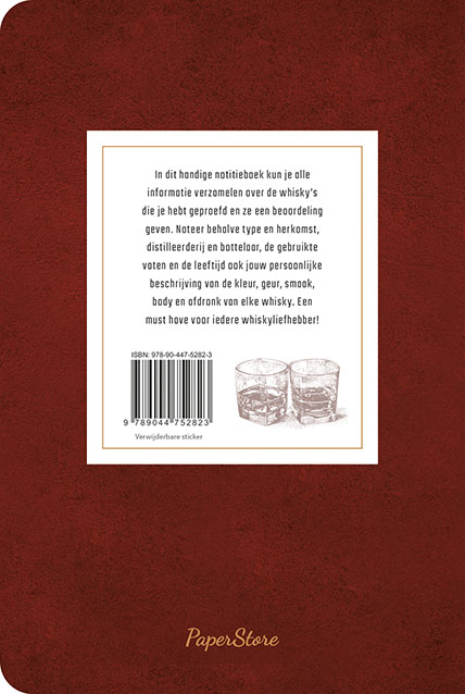 Achterkant van Mijn favoriete Whisky's Notitieboek
