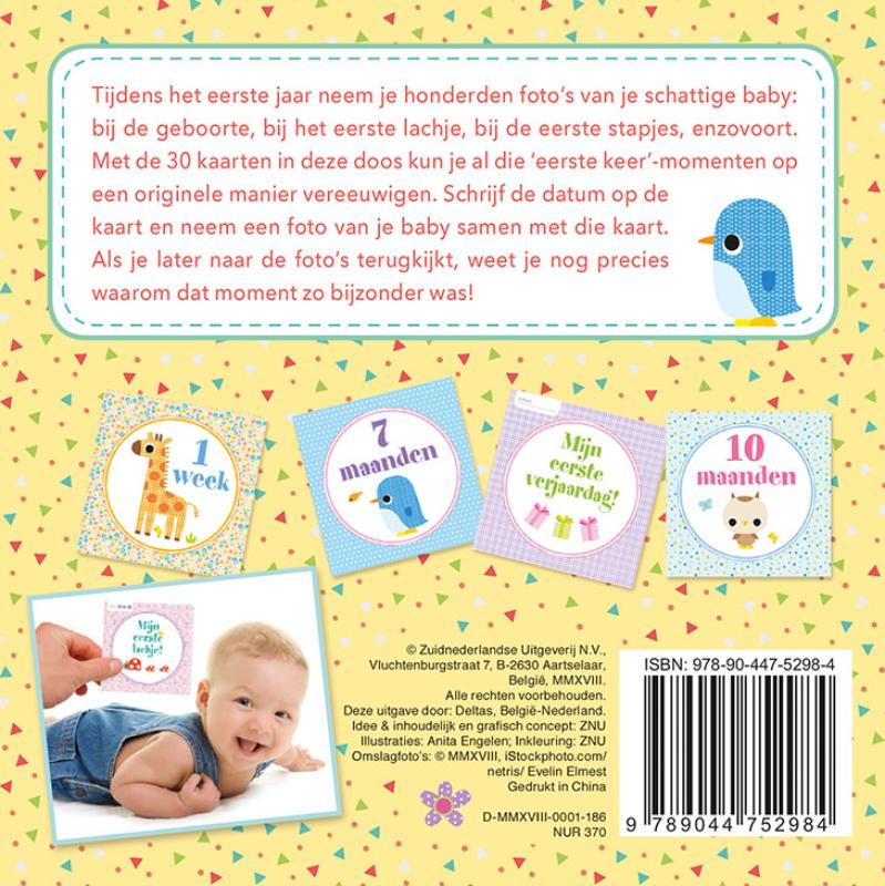 Achterkant van Baby's fotokaarten