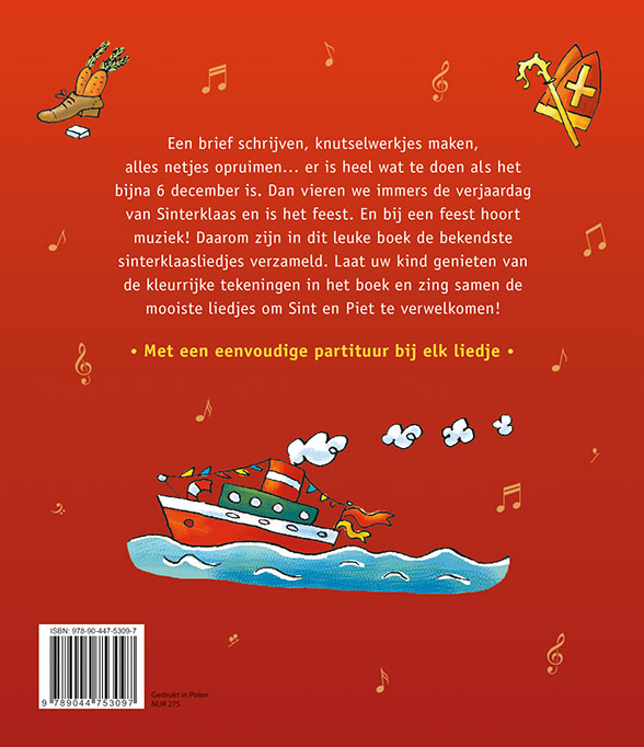 Achterkant van Het vrolijke Sinterklaas liedjesboek