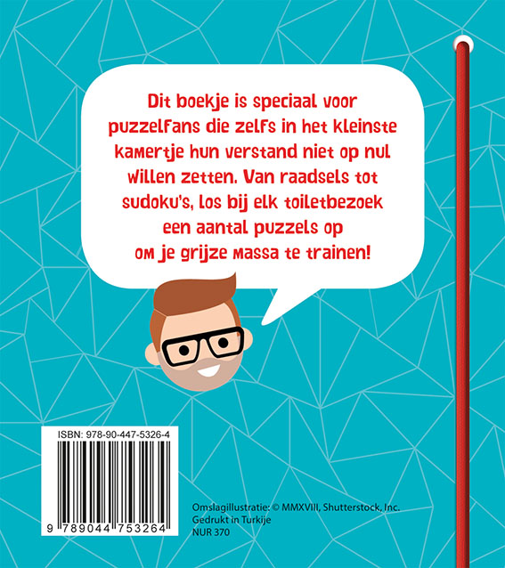 Achterkant van Puzzelpret op het toilet