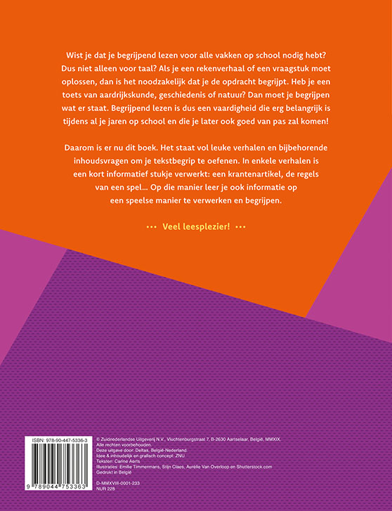 Achterkant van Begrijpend lezen kun je leren 3de leerjaar groep 5 (oranje)