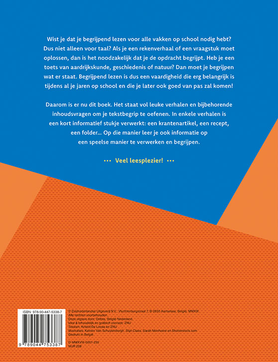 Achterkant van Begrijpend lezen kun je leren 4de leerjaar groep 6 (blauw)