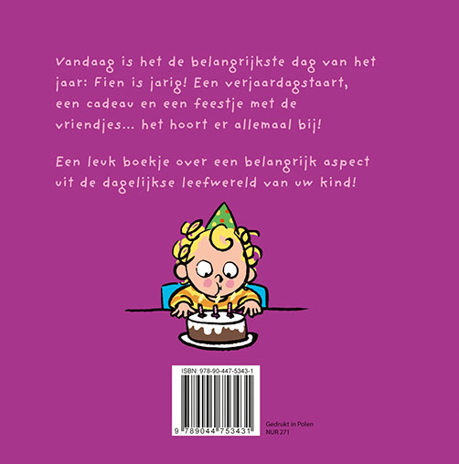 Achterkant van Fien is jarig