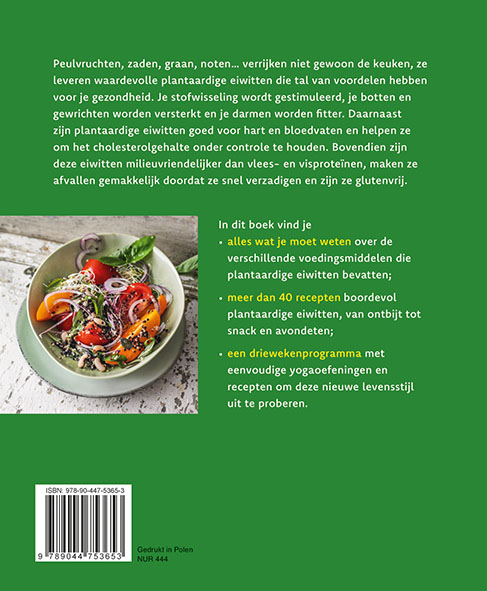 Achterkant van Fit en gezond met plantaardige eiwitten