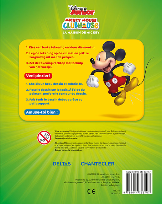 Achterkant van Disney Prikblok Mickey / Disney Bloc à perforer Mickey