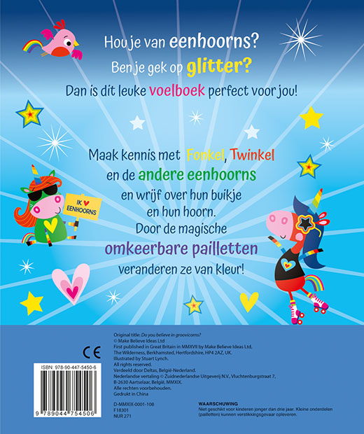 Achterkant van Mijn glitterboek vol eenhoorns