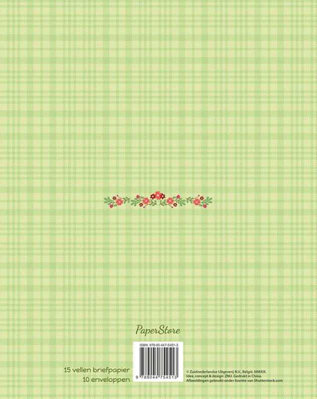 Achterkant van Briefpapier paarden