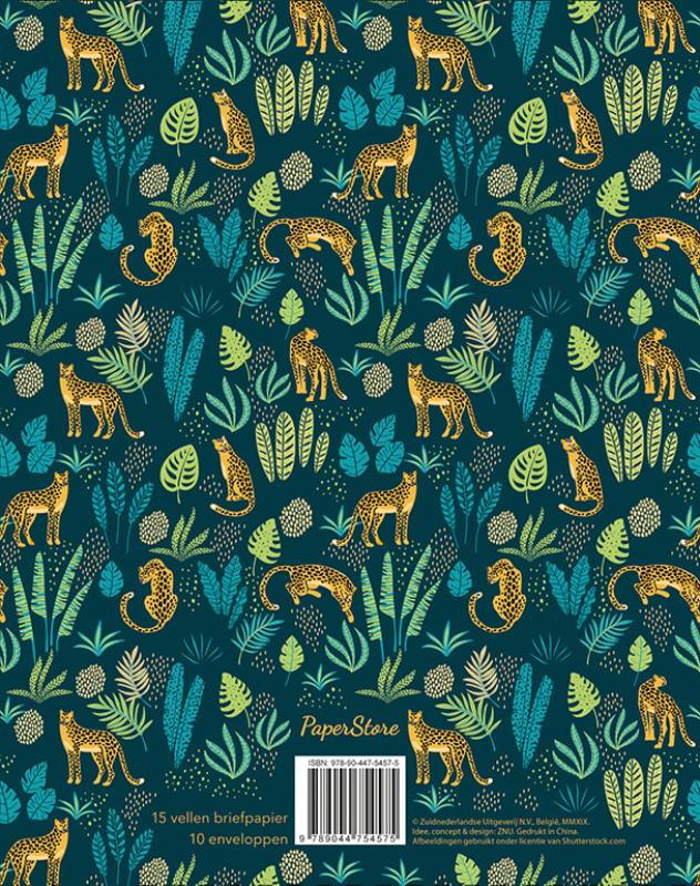 Achterkant van Briefpapier Jungle (groen)