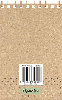 Achterkant van Kraft reporterblok (lijnen) / Kraft bloc reporter (ligné)