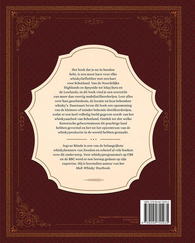 Achterkant van Schotse malt whisky
