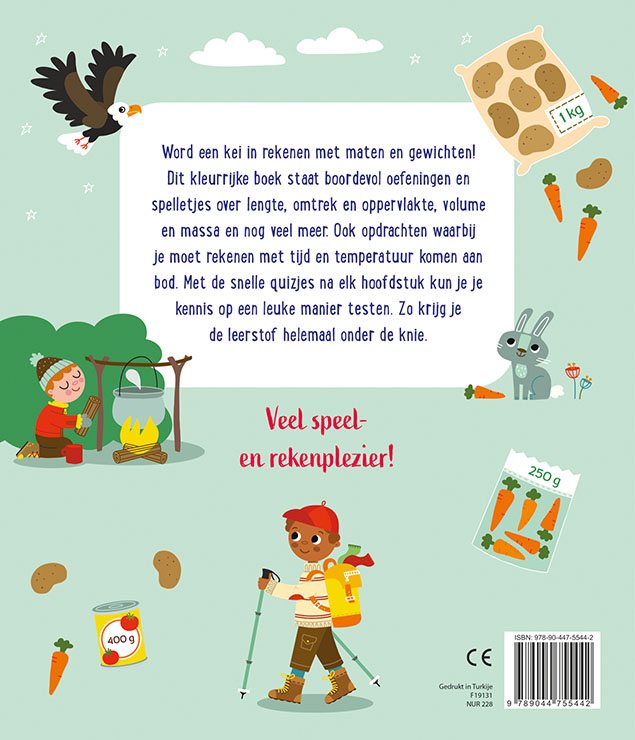 Achterkant van Oefenen met maten en gewichten