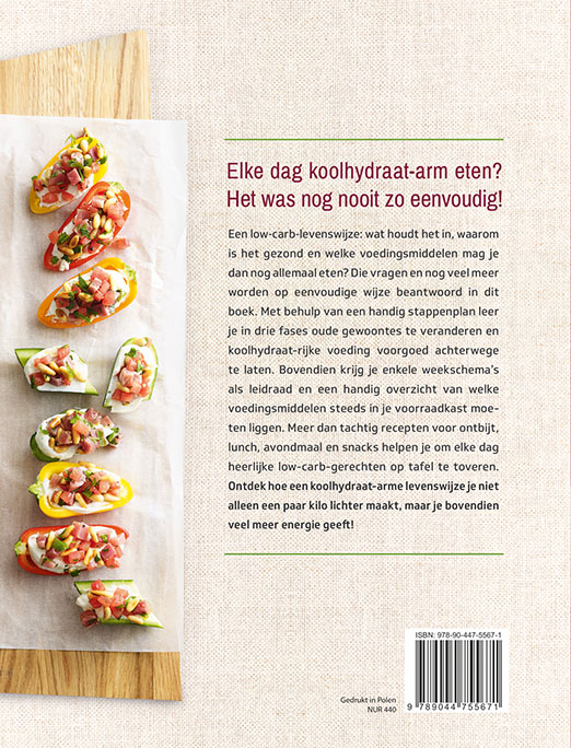 Achterkant van Koolhydraat-arm koken