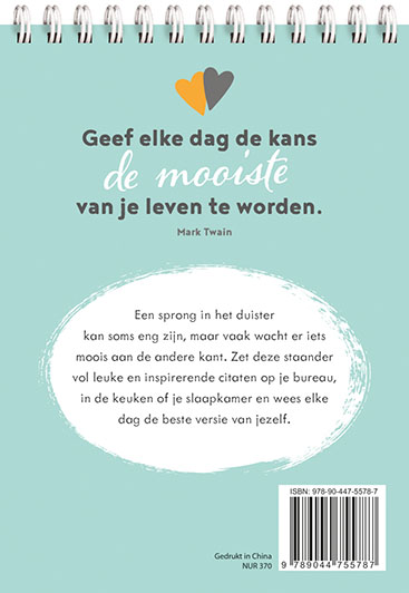 Achterkant van Elke dag is een nieuw begin