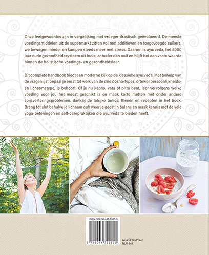 Achterkant van Perfect in balans met ayurveda