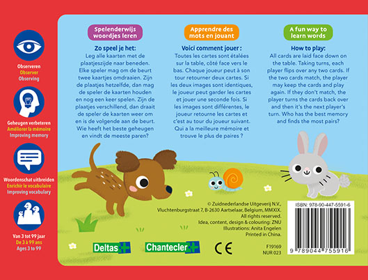 Achterkant van Memo Eerste woordjes-Dieren / Memo Premiers mots-Animaux