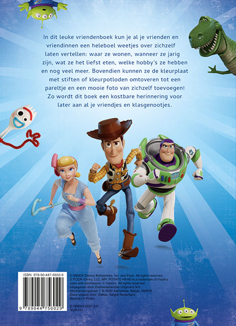 Achterkant van Disney Vriendenboek Toy Story 4