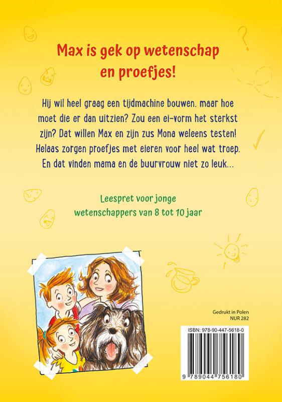 Achterkant van De geweldige tijdmachine - Max en Mona's dolle proefjes