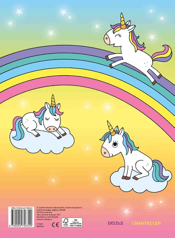 Achterkant van Unicorns Color kleurblok