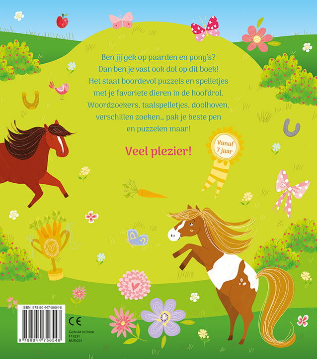 Achterkant van Mijn leukste Paarden en Pony's spelletjesboek