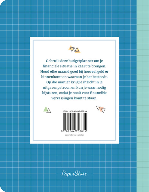 Achterkant van Budgetplanner