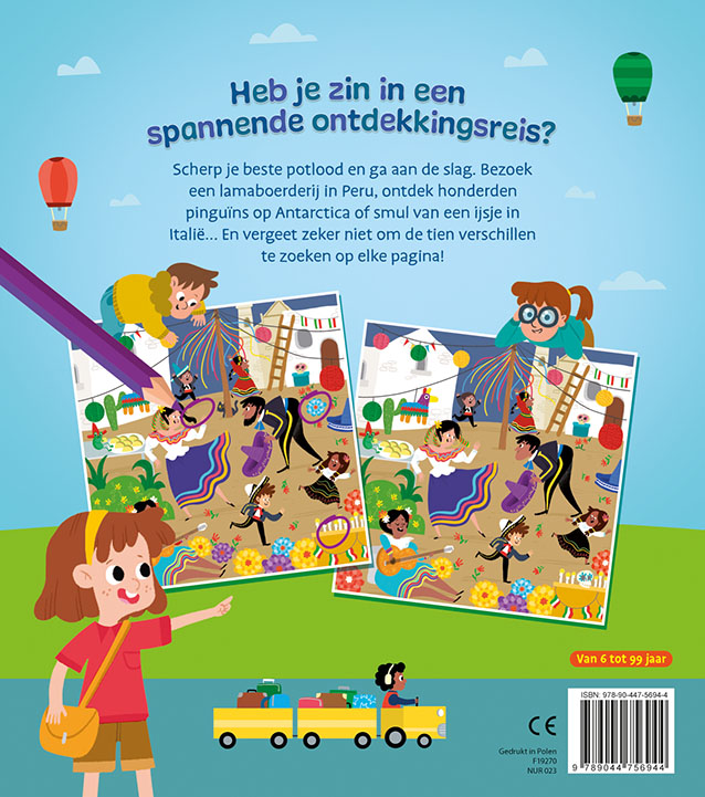 Achterkant van Zoek de verschillen - Reis rond de wereld