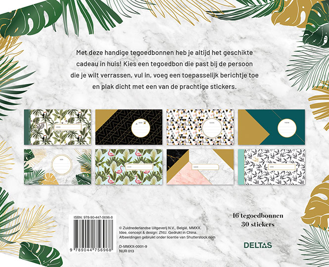 Achterkant van Tegoedbonnen