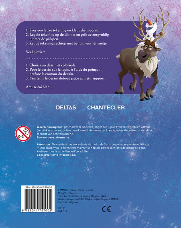 Achterkant van Disney Prikblok Frozen / Disney Bloc à perforer Frozen