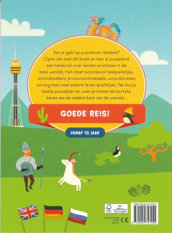 Achterkant van Reis rond de wereld spelletjesboek