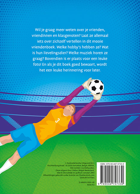 Achterkant van Gek op voetbal vriendenboek
