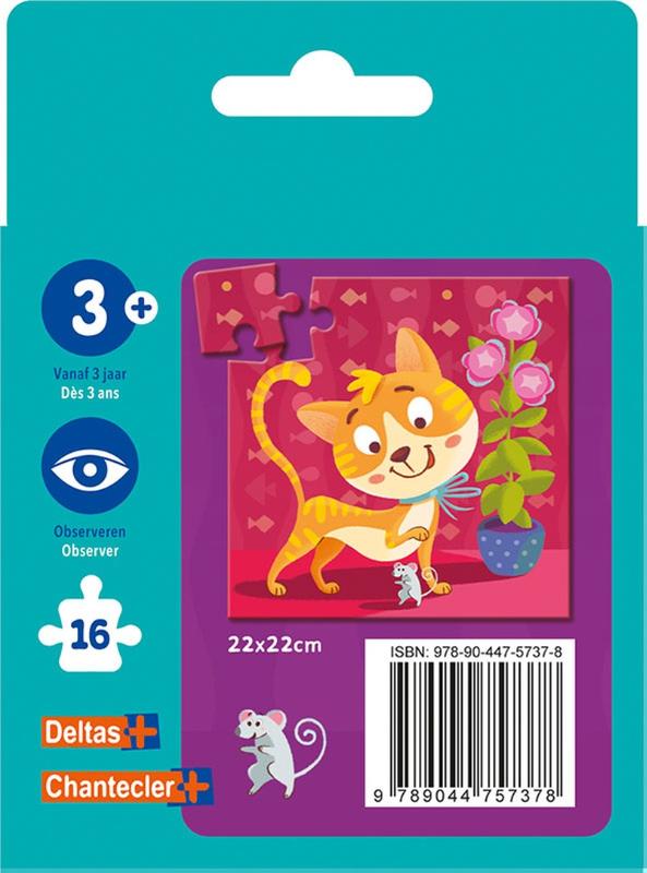 Achterkant van Happy puzzle - poes