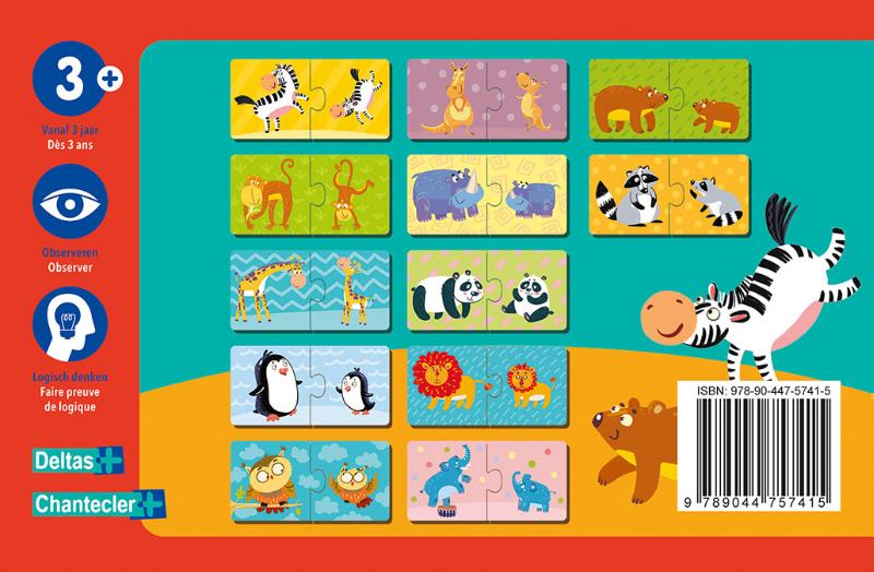 Achterkant van Funny puzzle - mama en baby / Funny puzzle - mamans et bébés